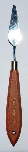 Economy Palette Knife #1008, a versatile tool for artists, features a flexible blade for mixing and spreading paint efficiently.