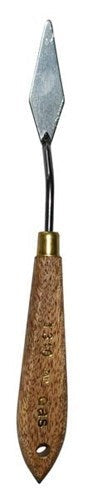 Das 1381 Painting Knife: Italian painting tool with flexible spring steel blade and cranked handle for precision and comfort.
