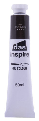 High-quality 50ml Raw Umber oil paint for artists, perfect for layering and blending in various mediums.