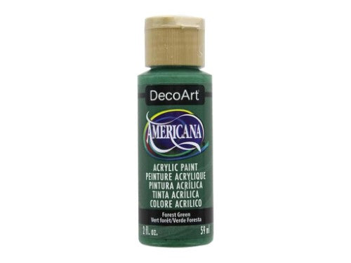 Forest Green Americana Acrylic paint in a 2oz bottle, perfect for versatile art and craft projects with superior coverage.