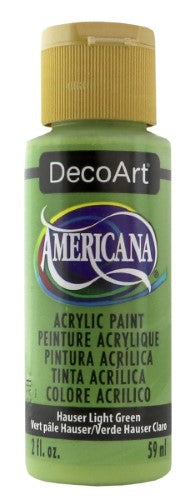 Acrylic paint in Light Hauser Green, perfect for vibrant projects on various surfaces with smooth application and quick drying.