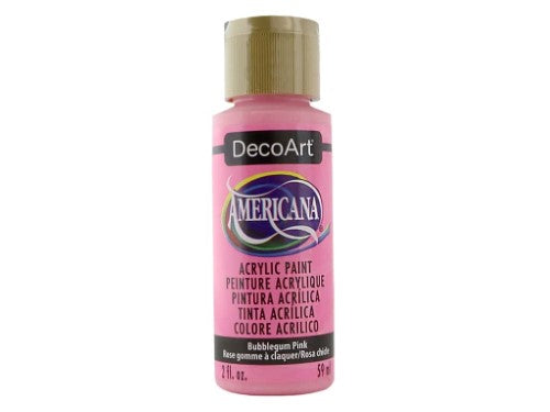 Vibrant 2oz Bubblegum Pink acrylic paint, perfect for crafts, home decor, and versatile on various surfaces.
