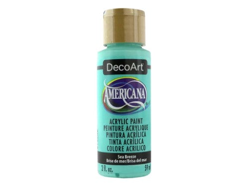 Americana Acrylics 2oz Sea Breeze: vibrant water-based acrylic paint for versatile art projects with light-fast pigments and matte finish.