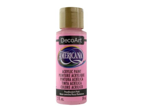 Acrylic paint in vibrant Poodle Pink, perfect for diverse creative projects on various surfaces.