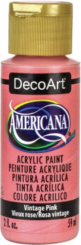 Americana Acrylics 2oz Vintage Pink: premium light-fast matte acrylic paint for artists, crafters, and DIY projects.