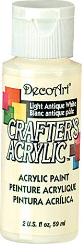 A 2oz bottle of Light Antique White acrylic paint, ideal for smooth application on various surfaces for crafters and artists.