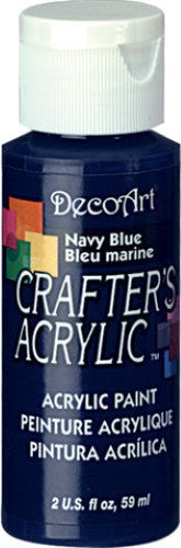 Crafters Acrylic 2oz Navy Blue paint for seamless application and vibrant coverage on various surfaces. Perfect for artists and crafters.