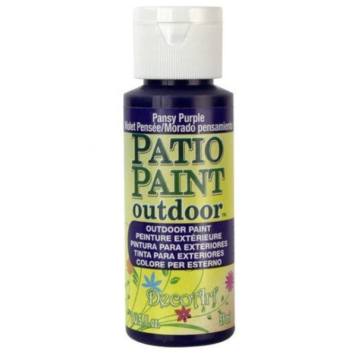 Vibrant Pansy Purple outdoor acrylic paint, perfect for durable patio art and easy outdoor decor customization.
