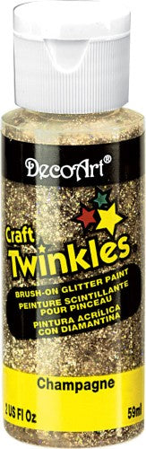 Craft Twinkles 2oz Black glitter paint in a bottle, showcasing a rich black hue with sparkling glitter for creative projects.