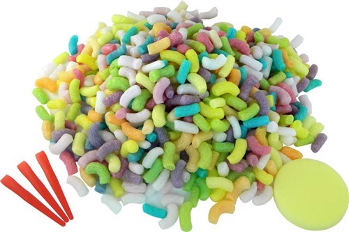 Vibrant eco-friendly Amazing Maize noodles for no-glue crafting, perfect for 3D projects and artistic expression.