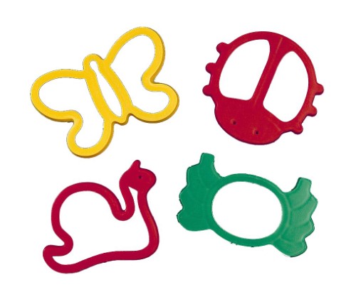 Set of four colorful insect-shaped dough cutters: butterfly, ladybird, snail, and spider, ideal for creative baking and crafts.