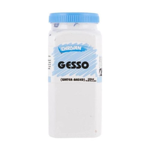 Derivan Artist Primer 2L Gesso for priming canvas and paper, providing strong adhesion and a smooth, taut surface for painting.