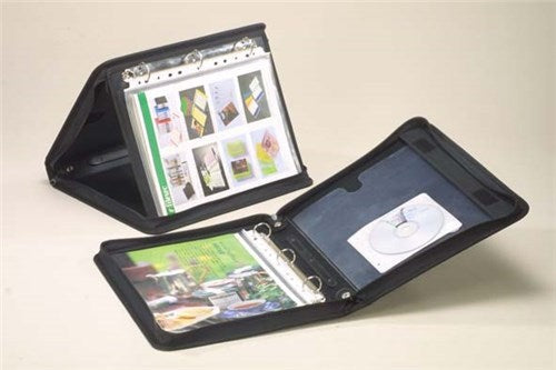 Art case showcasing the versatile Hcp-05 Filex Calendar Portfolio A2 with durable d-ring clips for secure display.