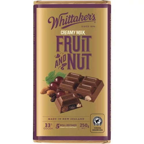 Whittaker’s Block Fruit & Nut 250g ( 12 Pack )