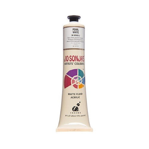 75ml Pearl White Acrylic Paint by Jo Sonja, featuring a luxurious matte finish, ideal for versatile artistic applications.