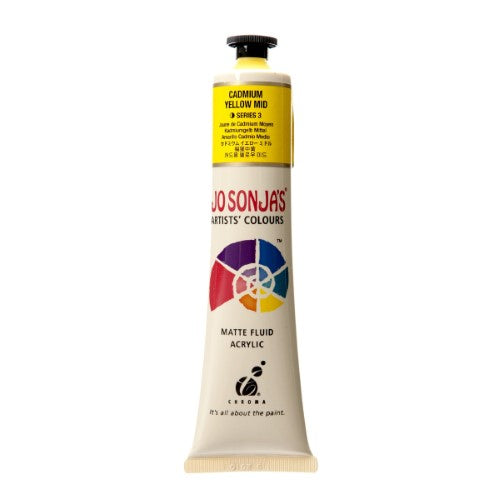 Vibrant 75ml Cadmium Yellow Mid acrylic paint, perfect for various artistic techniques and ensures long-lasting brilliance.