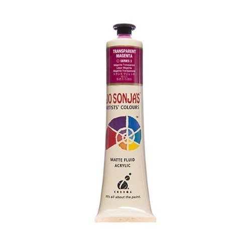 Vibrant 75ml Trans Magenta acrylic paint by Jo Sonja, ideal for artists with rich pigmentation and a durable, matte finish.