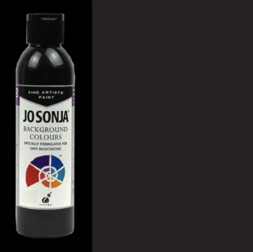 Acrylic paint in Charcoal by Jo Sonja, 250ml, offers high pigmentation and smooth coverage for diverse art projects.