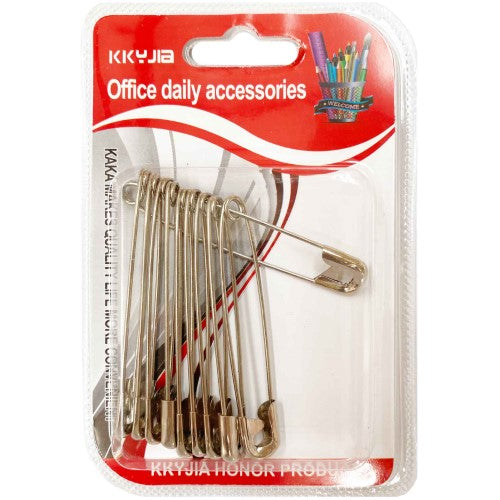 Large safety pins 10 pcs pack for sewing and crafting; versatile, durable, and reliable for various projects.