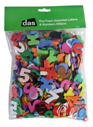 Vibrant EVA foam letters and numbers in assorted colors, perfect for creative projects and educational activities.