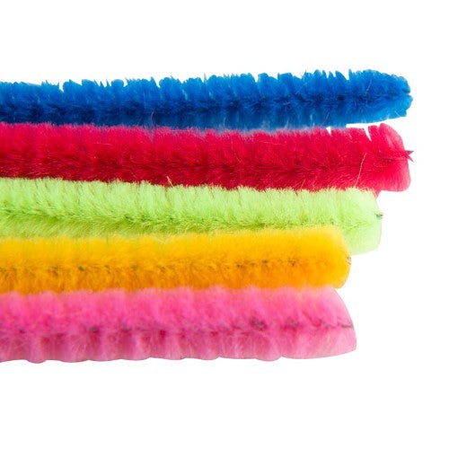 Assorted 30cm pipe cleaners in vibrant colors, perfect for creative crafting projects and educational activities, 100 pieces.