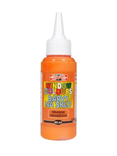 Kohinoor Glass Colour 60ml in vibrant orange, perfect for painting on glass and smooth surfaces, ideal for all ages.