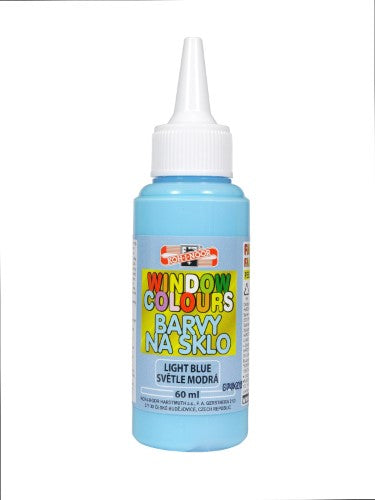 Kohinoor Sky Blue glass colour in 60ml, ideal for vibrant painting on glass, tiles, and mirrors; non-toxic for kids over 3.
