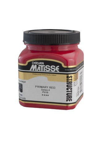 Vibrant primary red acrylic paint in 250ml, perfect for textured effects with brushes or palette knives.