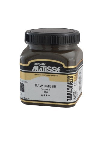 Matisse Str 250ml Raw Umber acrylic paint features rich texture and archival quality, perfect for versatile artistic techniques.