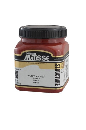 Vibrant Matisse Structure Acrylic Paint in Venetian Red S2, ideal for rich textures and exceptional lightfastness.