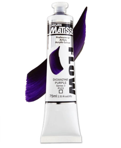 Acrylic paint in Diox Purple, 75ml bottle, ideal for smooth brushstrokes and versatile artistic techniques.
