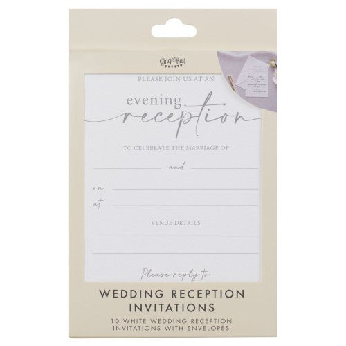 Modern Luxe Wedding Reception Invitations - Pack of 10