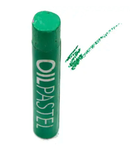 Pack of 6 Moss Green oil pastels, ideal for artists, featuring vibrant colors and a creamy consistency for easy blending.