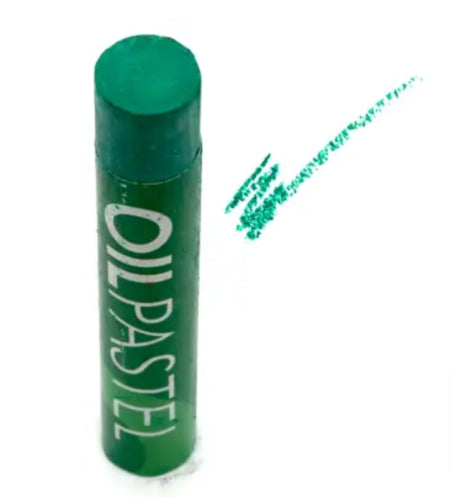 Pack of 6 Gallery Oil Pastels in vibrant green shades, ideal for blending and creating stunning artwork.
