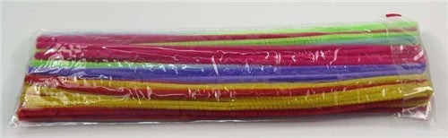 Vibrant fluo chenille stems, 6mm x 12", pack of 48, perfect for arts, crafts, and enhancing creativity.