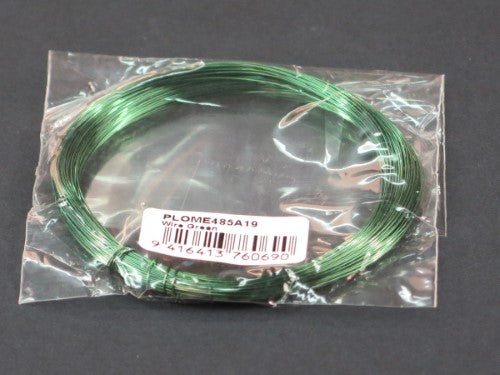 Green insulated copper wire, 0.32mm thick, 20m long, ideal for crafting, jewelry making, and DIY projects.