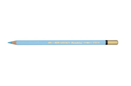 Ice Blue Mondeluz Aquarelle Pencil showcasing vibrant water-soluble lead for watercolor art, perfect for blending and layering.