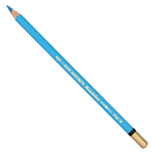 Sky Blue Mondeluz Aquarelle Pencil, featuring water-soluble pigments for vibrant color and watercolor effects, ideal for artists.