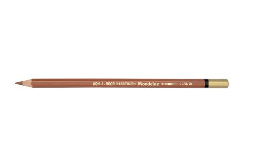Light Brown Mondeluz Aquarelle Pencil featuring a soft, water-soluble core for vibrant color and versatile artistic applications.