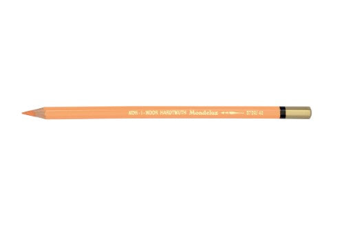 Vibrant Mondeluz Aquarelle Pencil in Orange Yellow, ideal for versatile watercolor art with soft, water-soluble pigments.