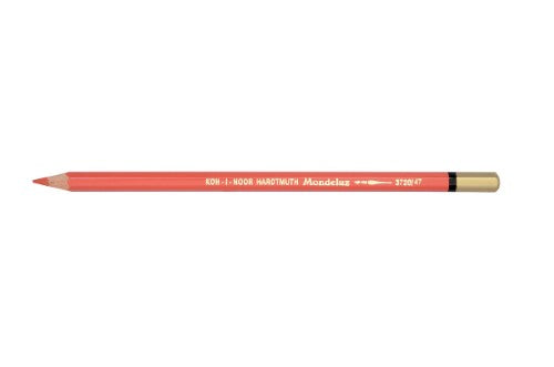 Mondeluz Aquarelle Pencil in Scarlet Red, showcasing vibrant, water-soluble pigment for rich color and blending effects.