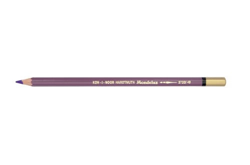 Permanent Violet Mondeluz Aquarelle Pencil with water-soluble core for vibrant, blendable color on various surfaces.
