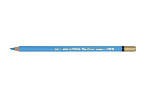 Azure Blue Mondeluz Aquarelle Pencil, vibrant water-soluble lead for smooth color application and stunning watercolor effects.