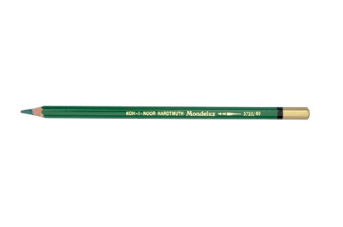 Emerald green water-soluble pencil for vibrant art, perfect for blending on various surfaces and creating watercolor effects.