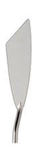 RGM Classic Painting Knife #62 features a uniquely shaped blade, ergonomic wooden handle, and polished brass ring for stability.