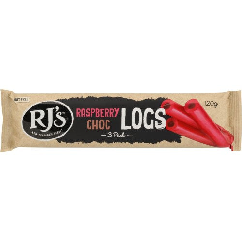 RJ’s Raspberry Choc Log 120g ( 10 Pack )