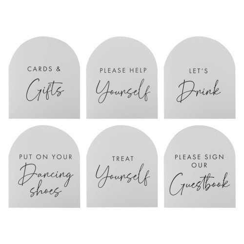 Rustic Romance Wedding Signs - Pack of 6