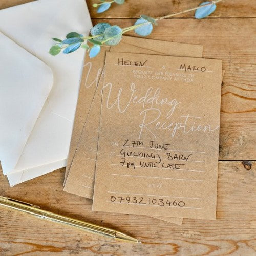 Rustic Romance Wedding Reception Invitations - Pack of 10