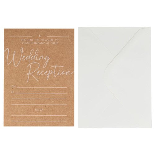 Rustic Romance Wedding Reception Invitations - Pack of 10