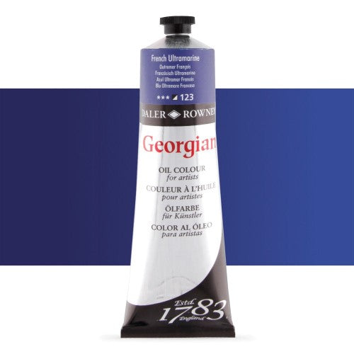 Rown Georg 225ml French Ultramarine oil paint, rich pigment, smooth consistency, ideal for vibrant artworks and long-lasting brilliance.